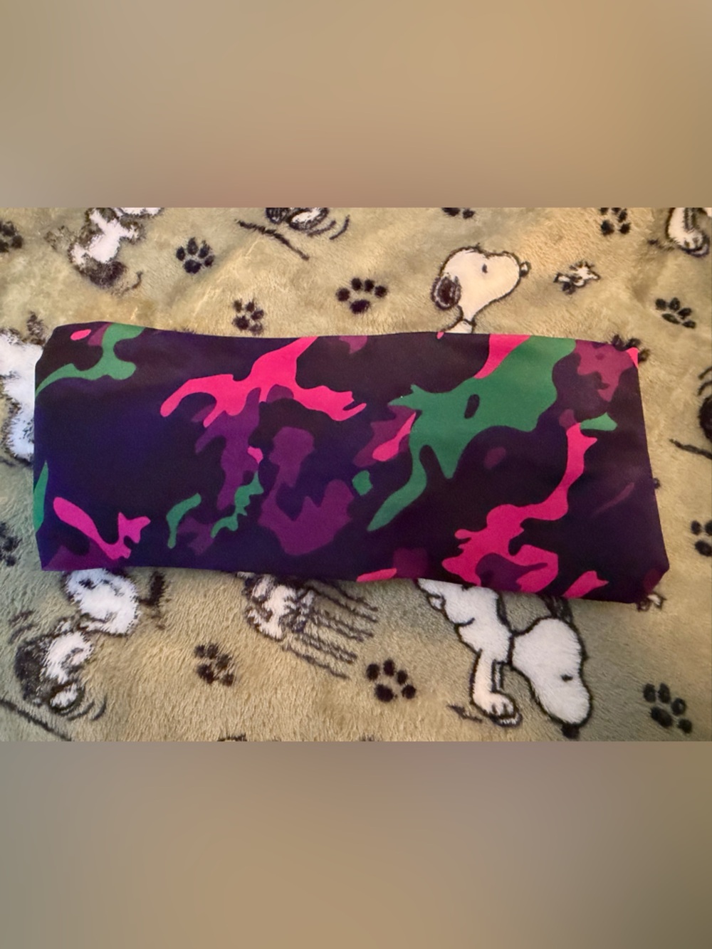 Camouflage Satin Headband - Purple, Pink & Green
